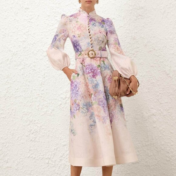 Zimmermann Dawning Buttoned Midi Dress - Picture 1 of 16